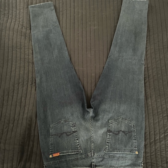 7 For All Mankind Josefina Skinny Boyfriend Jeans - Dark Blue - Picture 7 of 7